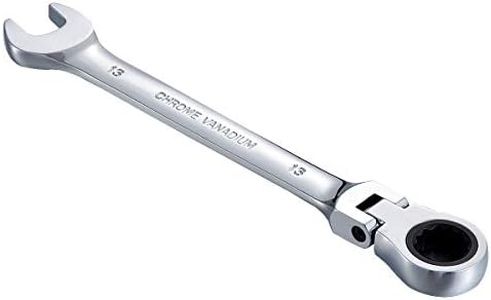 KATUR Ratchet Spanner 13mm, Flexible Pivoting Head Ratcheting Spanners Action Wrench Chrome Vanadium Steel Metric Tool