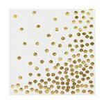 50 Pack Disposable Gold Foil Cocktail Napkins | Birthday Wedding Baby/Bridal Shower Celebration/Party/Event | Dessert/Cake Table, 3-Ply, Unfolded 10" x 10", Folded 5" x 5"