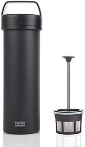 ESPRO - P0 Ultralight French Press - Double Walled Stainless Steel Vacuum Insulated Coffee and Tea Maker, Portable and Durable Coffee Press for Travel, Camping, and Everyday Use - 16oz, (Matte Meteorite Black)