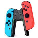 OFFCUP Joy Con Charging Grip Handle for Nintendo Switch/OLED, Joystick Charging Comfort V-Shaped Game Grip Controller with Battery Indicators, High Speed for Joy-Con Charger Grip USB Type-C Cable