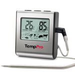 ThermoPro TP16 Digital Meat Thermometer Cooking Thermometer with Stainless Steel Long Food Temperature Probe for Liquids, Oven, Smoker, BBQ, Candy, Oil, Deep Frying Food Thermometer with Timer Alarm