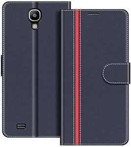 COODIO Funda para Samsung Galaxy S4, Magnético Funda con Tapa para Samsung Galaxy S4, Azul Oscuro/Rojo