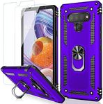 MERRO Compatible with LG Stylo 6 Case with Screen Protector,Military Grade Heavy Duty Shockproof Cover Pass 16ft Drop Test with Magnetic Kickstand Protective Phone Case for LG Stylo 6 Purple