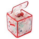 EDWINENE Christmas Bauble Storage Box,Christmas Ornament Storage Box, 64 Compartment Christmas Storage Box With Dividers for Christmas Ornament Decorations (Santa)