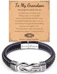 Kamwish Grandson Bracelet Gifts from Grandma, Inspirational Wristband Birthday Christmas Gifts for Grandson (black)