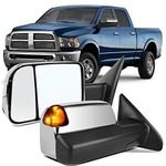 OCPTY Towing Mirrors Tow Mirrors For 2011-2015 For Dodge For Ram 1500 2011-2015 For Dodge For Ram 2500/3500 2010 For Dodge For Ram 1500/2500 With Power Heated Turn Signal