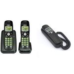 Vtech Dect 6.0 2-Handset Cordless Phone System (CS6114-21) + Vtech Trimstyle Corded Telephone with Caller ID (CD1113BK)