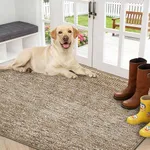 REFETONE Indoor Doormat, Front Door Mat 36"x59" Absorbent Rubber Backing Non Slip Back Door Mats, Washable Low-Profile Inside Floor Mat Door Rugs for Entryway, Resist Dirt Mud Mat for Dogs, Coffee
