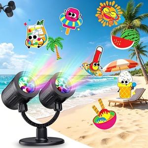 Toodour Pool Lights with Projector, LED Dynamic Pool Projector Lights for Above Ground Pools with Timer, Waterproof Indoor Outdoor Decorations Light for Swimming Beach Pool Home Wall Window Decor