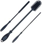 Kitchiny 12.5" Silicone Bottle Brush & Straw Cleaner Brush Set | Water Bottle Cleaner for Hydro Flasks, Tumblers, Glassware, Vases and Narrow Neck Containers