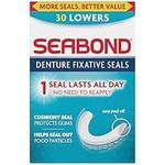 Seabond Denture Fixative Seals, Soft Adhesive Cushion, Last All Day, Protect Gums & Help Seal Out Food Particles, 30 Lowers