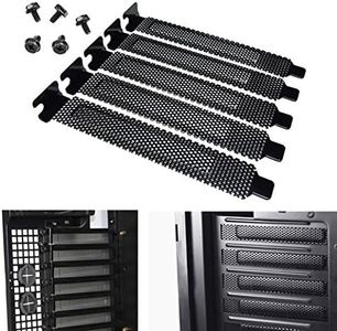 5pcs Black PCI Slot Cover Dust Filter Blanking Plate Hard Steel with Screw