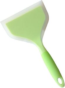 Minchsrin Silicone Wrapped Plastic Fish Spatula Pancakes Shovel Non-Stick Heat-Resistant Wide Flat Turner For Egg Tamales Pizza (Green)