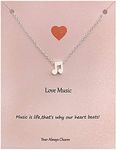 Music Note Necklace for Women Cute Music Note Pendant Necklace for Music Lovers Musican Gifts With Meaning Card