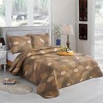 ZIMEL HOMES Quilted Bedspread Throw Double & King 220x240 CM + 2 Pillow Shams for Bedroom Decor Reversible Coverlet Lightweight Elegant Patchwork (220 cm x 240 cm, Design 20)