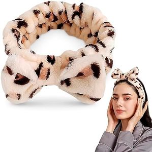 Cheetah Headband - Make Up Head Band for Women - Leopard Headband - Hair Holder for Washing Face - Cheetah Spa Wrap - Skincare Headbands - Soft and Comfortable for Beauty Routine and Skincare Use