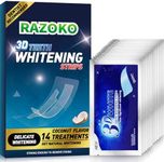 RAZOKO Teeth Whitening Strip, Whitening Strips for Sensitive Teeth, Professional and Safe Teeth Whitening Kit 28 Strips (14 Count Pack) Coconut