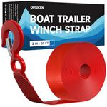 Boat Trailer Winch Strap with Hook (2 Inch x 20 Foot) - 10000 lbs Breaking Strength Heavy Duty Hand Crank Strap Replacement for Boat and Jet Ski, Towing Boat Trailer Strap