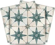 Peel and Stick Floor Tile Vintage DIY Peel and Stick Wallpaper Tile Stickers (5x5, Turquesa Plata)