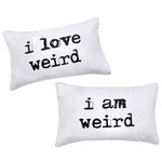 DasyFly I love weird and I am weird Couples Pillowcase,Romantic Couples Gifts Idea For Christmas Valentines Day Wedding Engagement 2 year Anniversary,Unique His and Hers Couple gifts For Him For Her