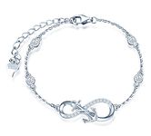 INFINIONLY Women's Girl's 925 sterling silver Bracelet, Anchor and infinity symbol bracelet, Inlaid zircon, silver, Christmas Valentine's Day and Birthday gift