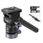 SMALLRIG Tripod Fluid Video Head with Leveling Base, with Quick Release Plate for Arca Swiss and Adjustable Handle, Pan Tilt Head for Cameras, Load up to 8.8lb/4kg - 4170