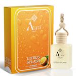 Aura Luxury Citrus Splash Car Perfume Hanging | Premium Car Freshener with Essential Oils & Wooden Diffuser | Long-Lasting Car Air Freshener | Up to 60 Days Freshness | 10 ml | Luxury Car Accessories