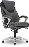Serta Bryce Executive Office AIR Lumbar Technology Ergonomic Computer Chair with Layered Body Pillows, Bonded Leather, Gray