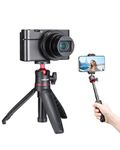 Black Mini Tripod for Camera, 1/4" Screw Universal for Sony/Canon/Nikon/Fujifilm Vlog Camera, Extendable Handheld Portable Vlogging Tripod Mount, Video Shooting Filming Table Stand