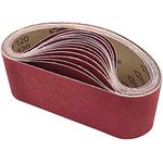 15 Pcs 75 x 457 mm Sanding Belts, 5 Kinds of Belt Sizes 80/120/150/240/400 Sanding Belt Set to Polish Wooden Furniture Automobiles