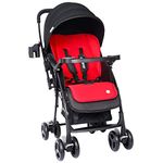 1st Step Caramel Baby Pram Cum Stroller with 5 Point Safety Harness/Infinitely Reclining and Cushioned Seat/Reversible Handle/Front Swivel Wheels Capacity 15 kg (Red)