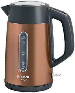 Bosch DesignLine Plus TWK4P439GB Stainless Steel Cordless Kettle,1.7 Litres,3000 W - Copper