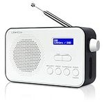 LEMEGA PR2 DAB/DAB+ & FM Radio,Mains and Battery Powered Portable Compact DAB Radios,Dual Alarm Clock,60 Preset Stations, Headphones-Out - Black