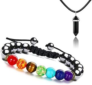 Triple Protection Bracelet- For Meditation Relax- Anxiety Balance 7 Chakra Energy Healing Energy Healing Bracelet Relief Hematite Bracelet Set for Men Women