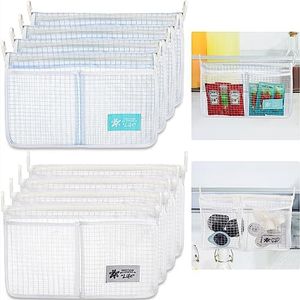 DEAYOU 8 Pack Refrigerator Door Organizer bag, Fridge Hanging Mesh Bag, Fridge Side Door Storage Sorting Bag Container for Small Object, Household Sundries, Classification, Home, Kitchen, White, Blue