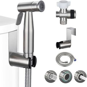 MBILLION Handheld Bidet Sprayer for Toilet Brushed Nickel Bidet Attachment 304 Stainless Steel Handheld Sprayer Kit Wall or Toilet Mount-Adjustable Water Pressure Jet/Soft Spray for Feminine,Baby Wash