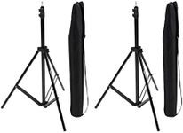 Amazon Basics Aluminum Light Photography Tripod Stand with Case - Pack of 2, 2.8 - 6.7 Feet, Black