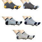 MOZE- TRENDY SOCKS Unisex Printed Ankle Socks Cotton Lycra Anti Sweat Absorbing Ankle Socks Multicolor Set of 5