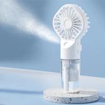 GIZMO_Hand Held Mist Fan With 𝐍𝐞𝐰𝐥𝐲 𝐋𝐚𝐮𝐧𝐜𝐡𝐞𝐝 𝟐𝟎𝟐𝟓 𝐖𝐢𝐭𝐡 𝐒𝐮𝐦𝐦𝐞𝐫 𝐖𝐚𝐫𝐫𝐚𝐧𝐭𝐲, 4 Speed Personal handheld Fan with Mist Spray Humidifier, 2000mAh Rechargeable (Black)
