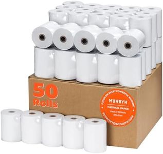 MUNBYN Thermal Paper 3 1/8 x 230ft, 50 Rolls Receipt Paper Work for Star Micronics TSP100 TSP143 Epson 80mm Receipt Printer Square POS Register, 80mm Thermal Receipt Paper, BPA Free, Plus Version