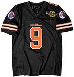 90s Football Jersey for Party,Bobby Boucher #9 The Waterboy Sandler 50th Anniversary Movie Football Jersey, Black, Large