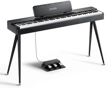 Donner OURA S100 Digital Piano with 88 Key Graded Hammer Weighted Keyboard for Beginner, Full Size Electric Piano Keyboard with Bluetooth, 3 Original Demos, LOCAL OFF, 2×10 W, Piano Three Pedal, Black