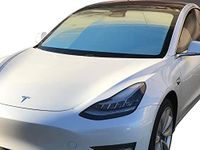 Heatshield, The Original Windshield Sun Shade, Custom-Fit for Tesla 3 Sedan 2018, 2019, 2020, 2021, 2022, 2023, 2024 Silver Series