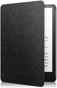 MoKo Funda para Kindle Paperwhite 11ª Generación (Modelo 2021) 6.8" y Kindle Paperwhite Signature Edición, PC Estuche Carcasa Estilo Niños con Auto Sueño/Estela, Negro