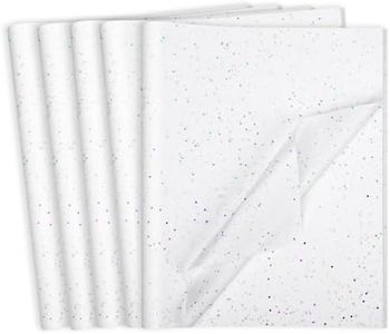 135 Sheets Glitter Tissue Paper for Gift Bags 20 x 14 Inch White Tissue Paper for Birthday Baby Shower Wedding Graduation Decor Art DIY Crafts