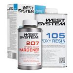 WEST SYSTEM Epoxy Resin & Hardener 105/207 A Pack - Marine Grade Epoxy for Wood, Metal & Fibreglass, Suitable for Outdoor Use, Furniture & DIY – Ideal for Polyester Surfaces & Gap Filling