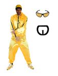 MJPARTY Mens 90s Rapper Fancy Dress Costume Shell Suit Costume Tracksuit Rapper Costume (L (Chest: 44''-48''))