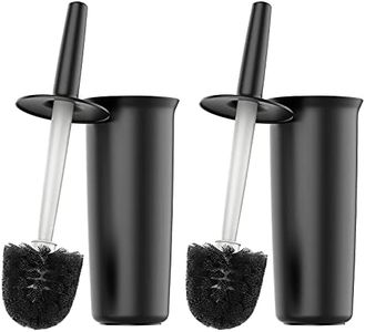 MR.SIGA Toilet Bowl Brush and Holder for Bathroom, Black, 2 Pack