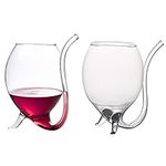 Kucehiup Vampire Shape Wine Glasses 10oz Straw Red Wine Glass 300ml（Two wine glasses）