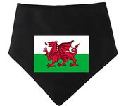 Spoilt Rotten Pets S3 Welsh Flag Red Dragon on Black Dog Bandana For Dogs & Cats (S3 Medium Dogs, Labs, Staffies & Springers)